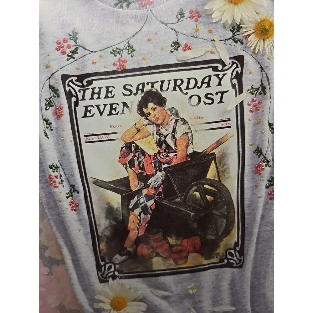 Daisy Kingdom Iron-On Transfer #06117 Tired Gardener Saturday Evening Post
